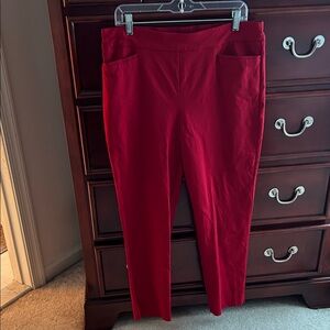 Chico's Deep Red Straight Leg Pants